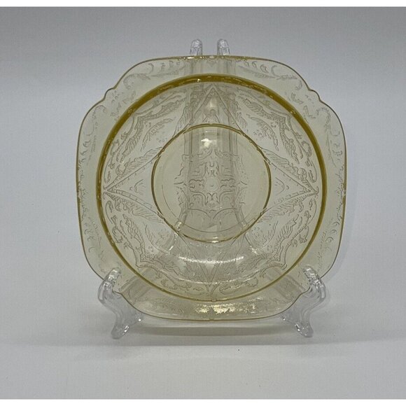 Vintage Amber Federal Glass Madrid 5" Square Fruit/Dessert Bowl - Picture 1 of 5